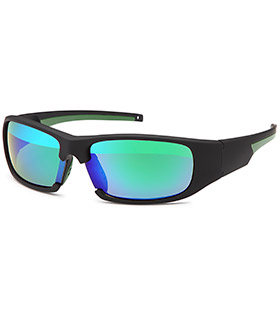 Kunststoff-Sportbrille in 4 Farben mit smoke oder verspiegelten Gläsern