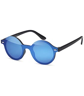 round sunglasses with mono disc and flat lenses