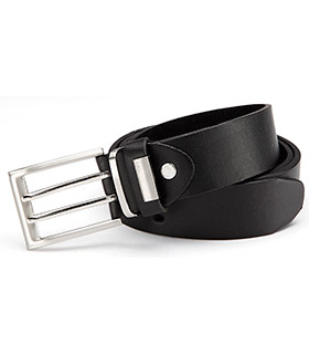 Gürtel aus PU mit Leder, schwarz