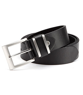 Gürtel aus PU mit Leder, schwarz