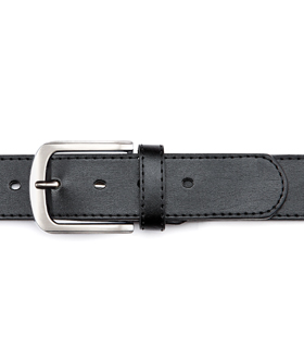 belt PU made with leather backing, black