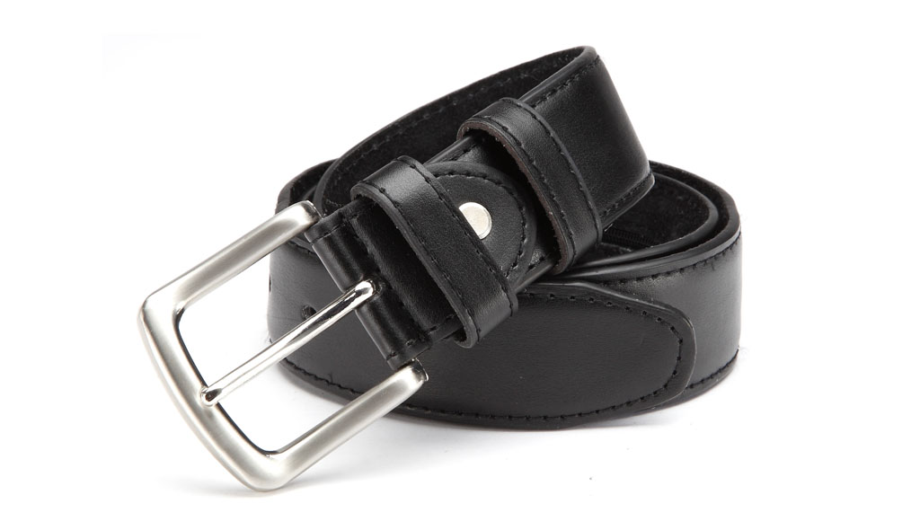 Safe-Gürtel aus PU mit Leder, schwarz Reißverschluss auf der Rueckseite