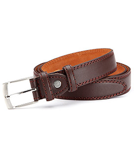 Gürtel aus PU mit Leder, braun