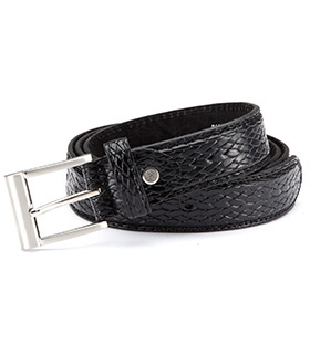 Gürtel aus PU mit Leder, schwarz