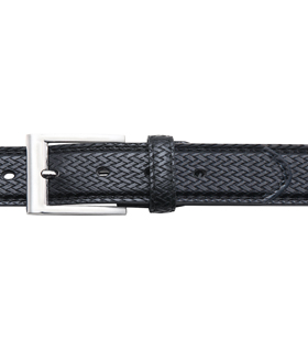 Gürtel aus PU mit Leder, schwarz