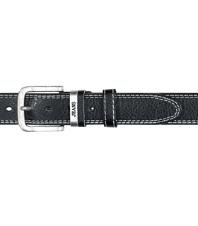 belt PU made with leather backing, black