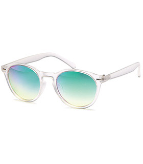 Matt-transparente Wayfarer Sonnenbrillen mit verspiegelten Gläsern