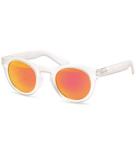 Matt-transparente Wayfarer Sonnenbrille mit Gläsern u. Federscharnieren