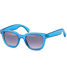 Transparente Wayfarer Sonnenbrille mit breiten Bügeln u. in versch. Farben