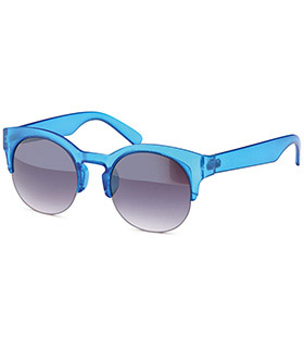Matt-transparente Wayfarer Sonnenbrille mit runden Gläsern in versch. Farben