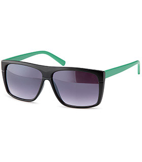 Glänzende Wayfarer Sonnenbrille in versch. farbigen Bügeln