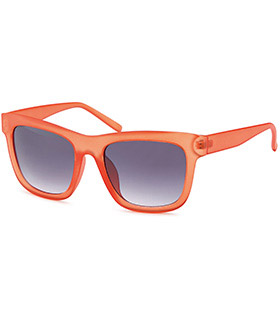 Matt-transparente Wayfarer Sonnenbrille mit schmalen Bügeln u. in versch. Farben