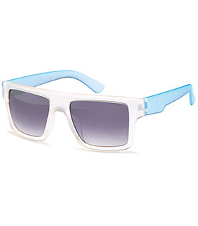 Matt-transparente Wayfarer Sonnenbrille mit Bügeln in  versch. Farben