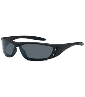 Kunststoff-Sportbrille in 4 versch. Farben mit smoke oder verspiegelten Gläsern