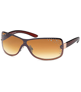 Sonnenbrille Monoscheibe mit Straßsteinen in braun