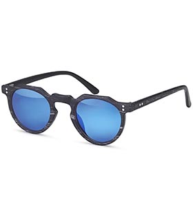 sunglasses with mirrored lenses in wood look