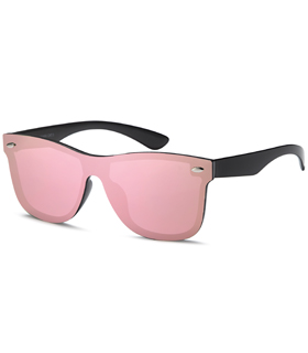 Sonnenbrille mit Monoscheibe, Flachglas, verspiegelt in rosa