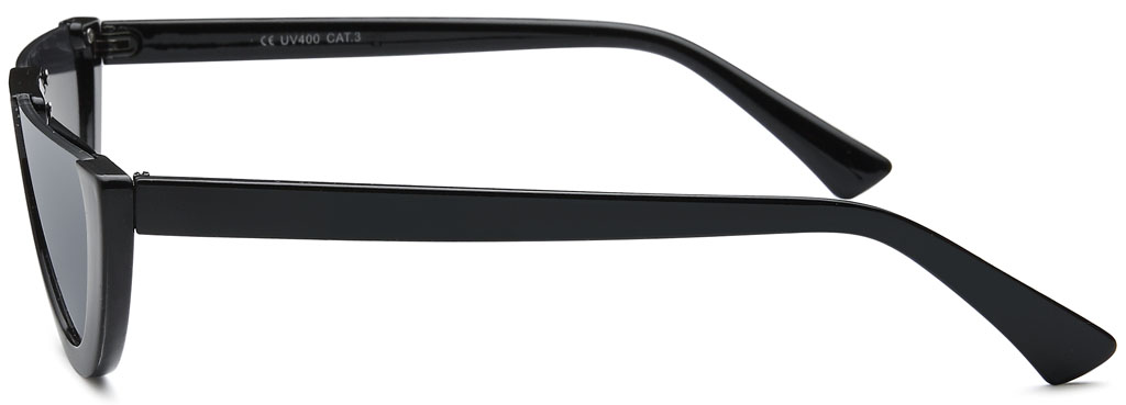 schmale Retrobrille mit halbem Flachglas