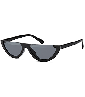 schmale Retrobrille mit halbem Flachglas