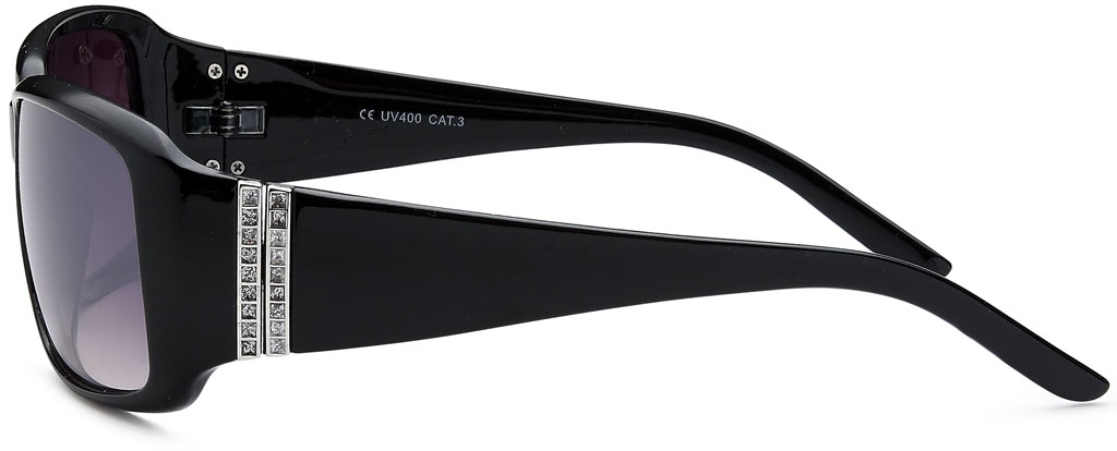 Sonnenbrille, Retro mit Glitzer auf Bügel in zwei Farben sortiert