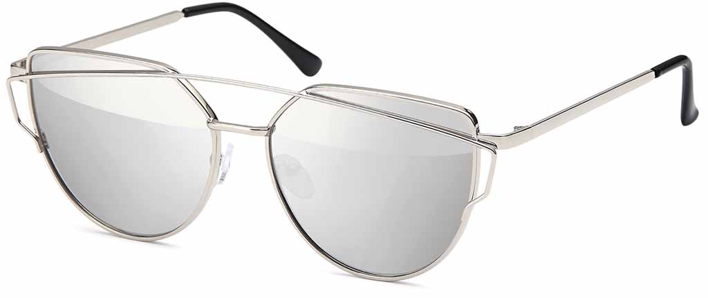 Pilotenbrille mittlere Größe mit eckigem Flachglas und Bügel in drei Farben sortiert