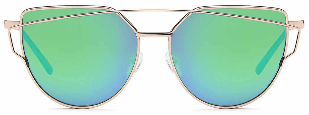 Pilotenbrille mittlere Größe mit eckigem Flachglas und Bügel in drei Farben sortiert