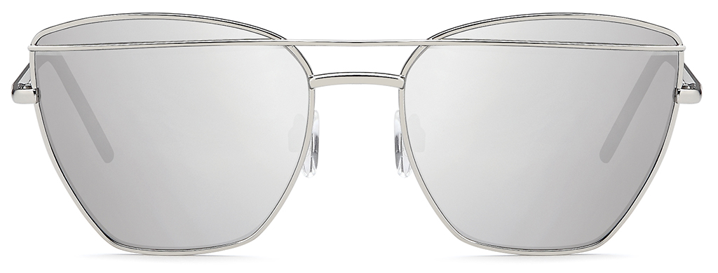 moderne Sonnenbrille mit Flachglas in Schmetterlingsform mit Doppelsteg