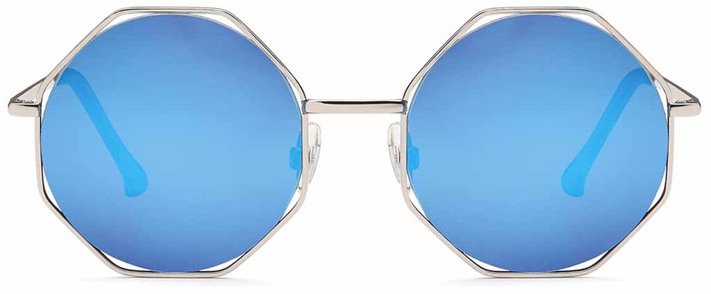 Sonnenbrille mit eckigem Rahmen und Flachglas in 4 Farben sortiert