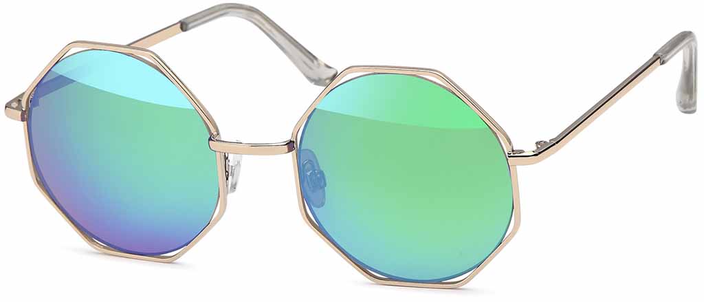 Sonnenbrille mit eckigem Rahmen und Flachglas in 4 Farben sortiert
