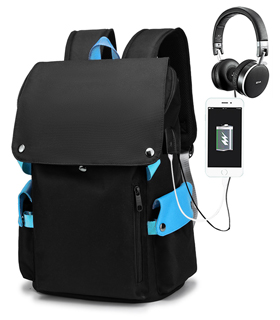 Multifunktionsrucksack mit USB-Ladeanschluss und Kopfhöreranschluss