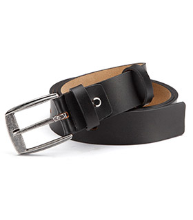 real leather belt, black