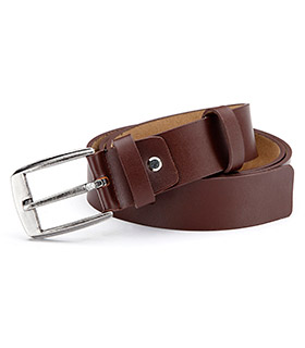 real leather belt, brown