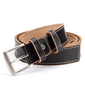 real leather belt, black