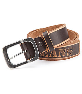 real leather belt, brown