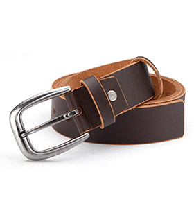 real leather belt, brown