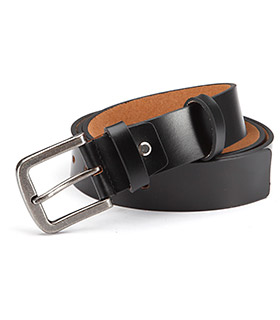 real leather belt, black