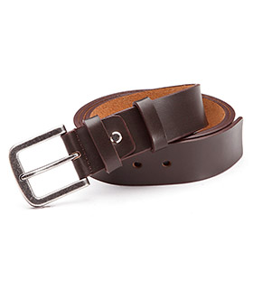 real leather belt, brown