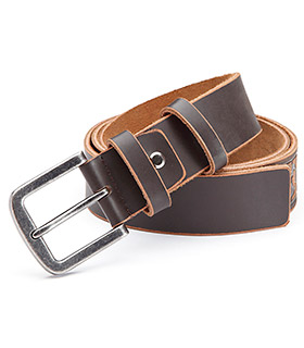 real leather belt, brown