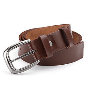 real leather belt, brown