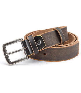 real leather belt, brown