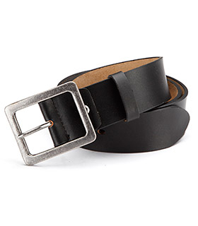 real leather belt, black