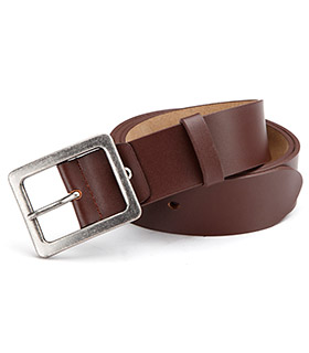 real leather belt, brown