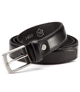 real leather belt, black