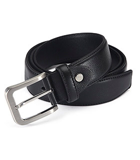 real leather belt, black