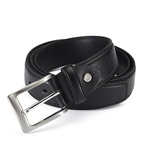 real leather belt, black