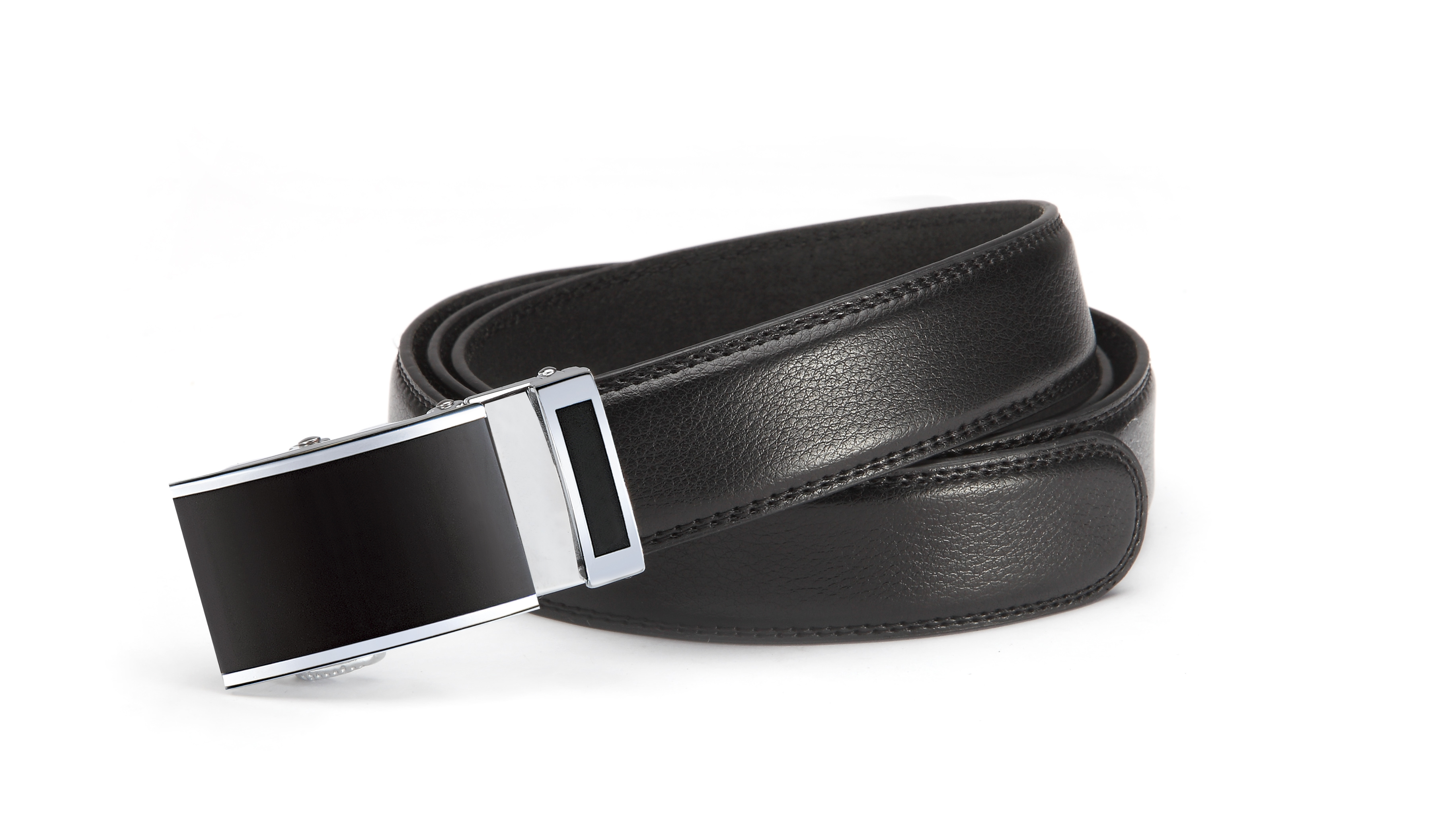 Anzuggürtel, Ledergürtel mit Automatikschließe, schwarz, 3,2 cm, nach  Längen sortiertenSuit belt, Leather belt, automatic buckle, 3,2 cm,  assorted in different length