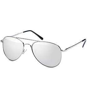 Sonnenbrille silber/silber-verspiegelt im Set mit Brillenbeutel
