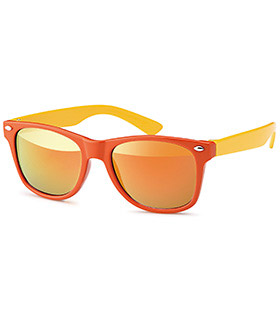 Wayfarer Kindersonnenbrille 2 farbig mit verspiegelten Gläsern in 4 versch. Farben