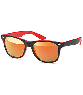 Wayfarer Kindersonnenbrille 2 farbig mit verspiegelten Gläsern in 4 versch. Farben