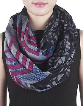 Loop-Schal, abstraktes Design in grau